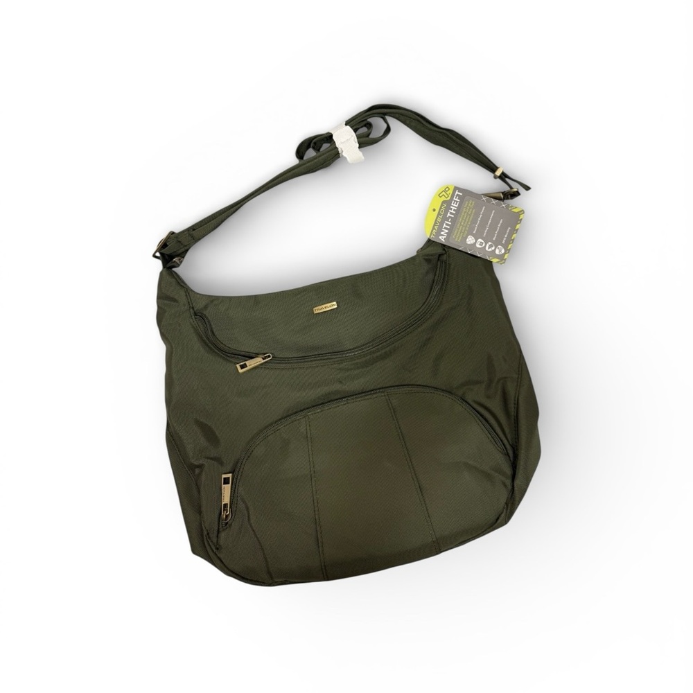 NWT Travelon olive Green Antitheft Shoulder Bag